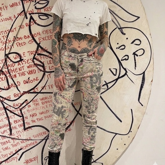 Pepe Jeans Denim - Vintage Y2K Pepe Jeans London Low Rise Graffiti Jeans